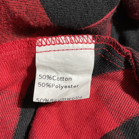 Belle Poque Red Plaid A-Line Skirt, Elastic Waist, Pockets - Picture 7 of 8